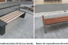 Bancos sin barniz y sin reposabrazos